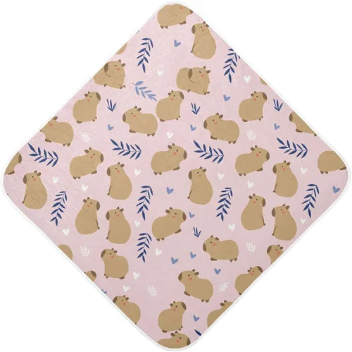 Vista 9 de Honey Bees - Toalla de baño para niños y niñas, color amarillo, abejorro, colmena, con capucha, toallas para recién nacidos, de algodón orgánico