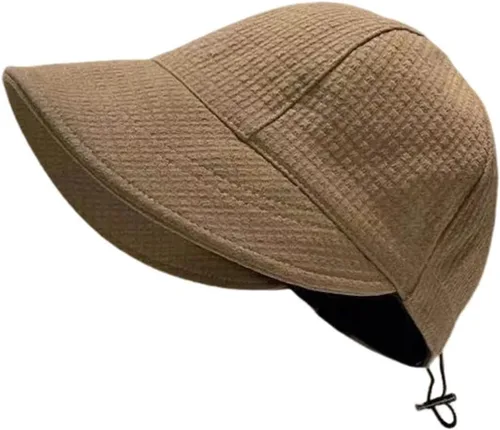 Vista 8 de Women Wide Brim Bucket Hat UPF 50+ Sun Protection Foldable Beach Sun Cap Beige