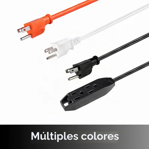 Vista 7 de UltraPro Paquete de 2 cables de extensión para interiores de 3 tomas de Negro