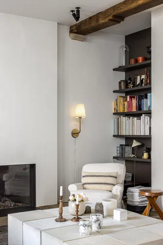Vista 4 de Pathson Plug in Wall Sconce, Rustic Wall Light Fixture with On/Off Switch and Pure White Fabric Lampshade, Antique Brass Wall Lamp for Living Room