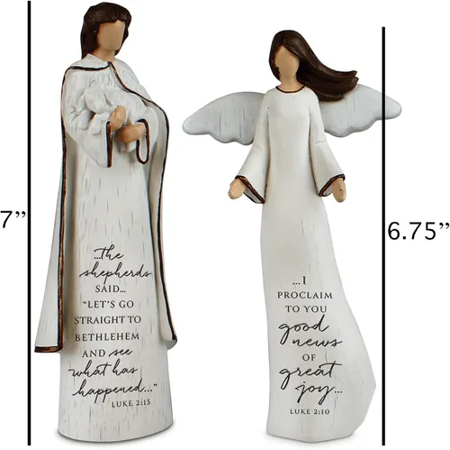 Vista 5 de Lighthouse Christian Products A Savior is Born - Juego de 9 piezas de 7.25 pulgadas de resina escrita para Navidad