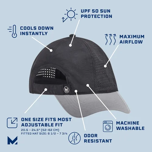 Vista 2 de MISSION Cooling Apex Hat - Unisex Baseball Cap - Lightweight & Adjustable - Cools Up to 2 Hours - UPF 50 Sun Protection