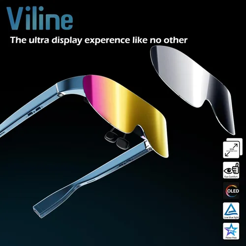 Vista 4 de Gafas AR/XR-VILINE - Lentes inteligentes para videojuegos, pantalla de video, ajuste de miopía, lentes de sol de brillo 1800, FHD adaptados