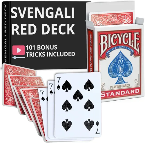 Vista 28 de Ted's Sterling Magic Precision Red Rider Back Bicycle Mazo Svengali con Instrucciones para 100+ Trucos (2 de Tréboles)