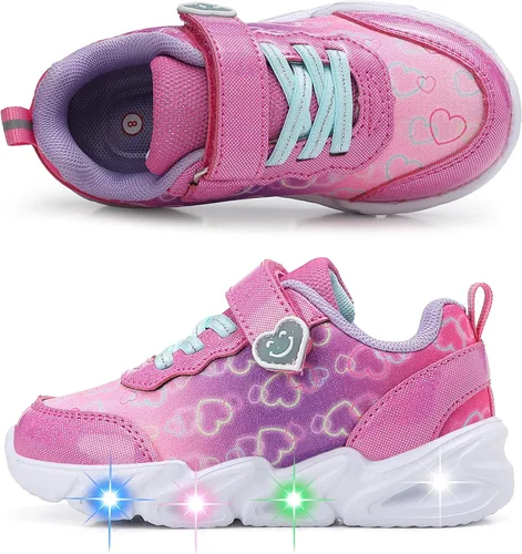 Vista 7 de Zapatos con luz LED para niños pequeños, ligeros, transpirables, correa ajustable para niños pequeños