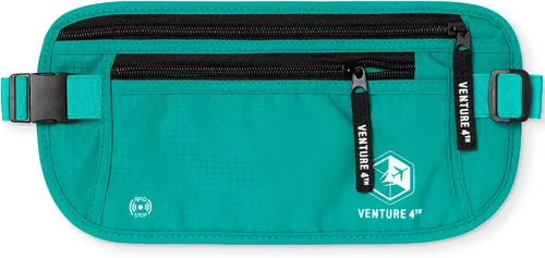 Vista 9 de VENTURE 4TH Cinturón de dinero de viaje, RFID bloqueo pasaporte titular - gris Gris ceniza