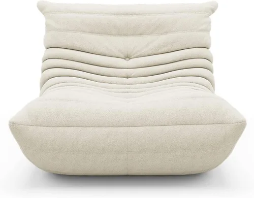 Vista 4 de Fireside - Silla de mohair suave, sofá de piso perezoso, puff para sala de estar, esquina, dormitorio, salón, oficina, etc
