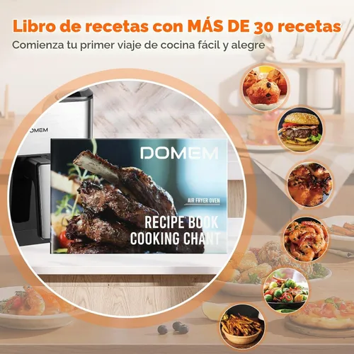 Vista 7 de Freidora de aire de gran capacidad de 6.2 cuartos de galón de 1500 W con cesta antiadherente, freidora de aire multifunción 8 en 1 con preajuste