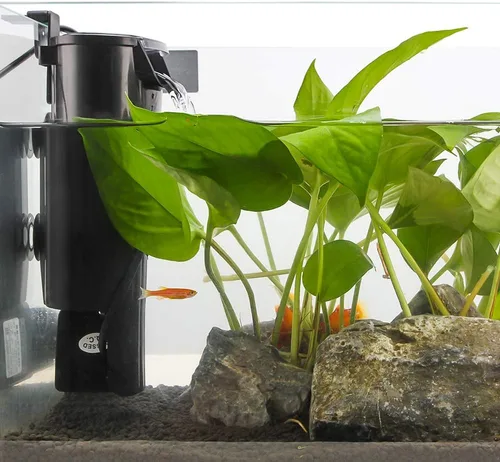 Vista 5 de Senzeal Filtro de tortuga para acuario, silencioso, bomba de filtro de bajo nivel de agua, 5 W, 400 L/H, filtro interno para tanque de peces