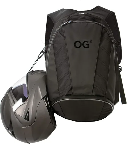 Vista 10 de OG Original CityRunner Mochila para motocicleta, impermeable, expandible, 30-35L, bolsa para casco de motocicleta, correa para casco, gran