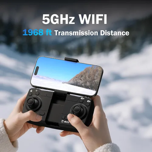 Vista 5 de Dron GPS con cámara 4K para adultos Cámara IMX SENS Tarjeta SD, retorno automático a casa, menos de 249g, cuadricóptero plegable GPS RC profesional