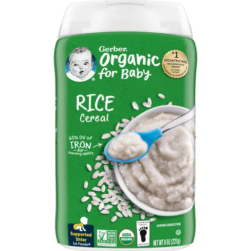Vista 15 de Gerber Cereal de avena orgánico etapa 1, 8 onzas, paquete de 5