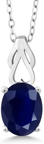 Vista 79 de Gem Stone King Collar de plata de ley 925 con piedra natal ovalada de 0.354 x 0.276 in Collar con colgante solitario para mujer Con cadena