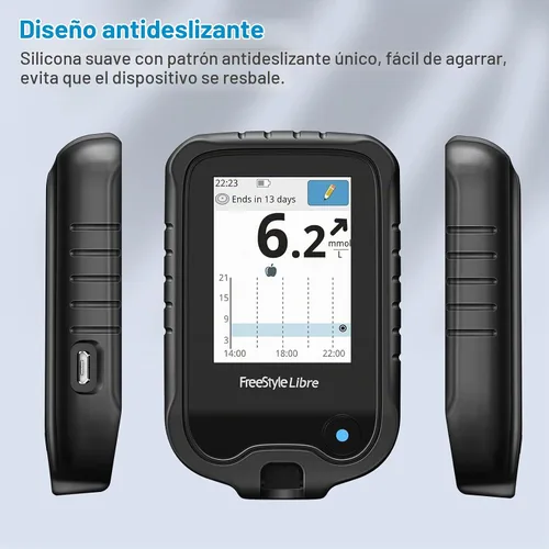 Vista 5 de MEDMAX - Funda de silicona para Freestyle Libre 3 2 / Libre Reader Cubierta protectora antideslizante a prueba de golpes ligera Piel de gel suave
