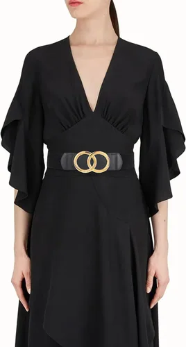 Vista 161 de Cinturón de cuero clásico con hebilla de metal para mujer con vestido de jeans