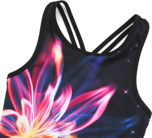 Vista 48 de MODAFANS Leotardos de gimnasia para niñas brillantes para bailar ballet, pantalones cortos con espalda cruzada