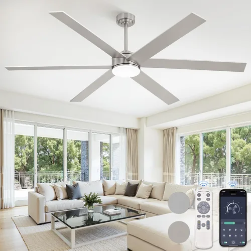 Vista 13 de Fanbulous Ventiladores de techo de 56 pulgadas con luces y control remoto, 6 aspas reversibles, regulables, 3000K-6000K ajustables, ventiladores
