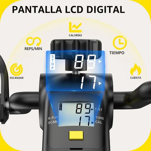 Vista 8 de MOMODA Under Desk Bike Pedal Exerciser with LCD Display Portable Mini Exercise Bike for Arm and Leg