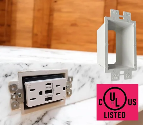 Vista 4 de iMBAPrice IMBA-BE1 - Extensor de caja de toma de corriente eléctrica no metálica de 1 banda para accesorios de receptáculos de interruptor