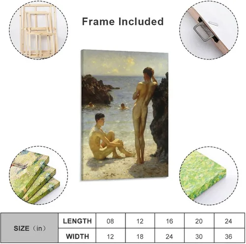 Vista 2 de Henry Scott Tuke - Póster decorativo de 1923, para sala de estar, dormitorio, 20 x 30 pulgadas