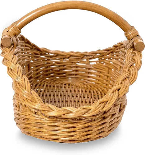 Vista 3 de The Basket Lady Cesta de Mimbre Recolectora, Pequeña, 18.5 pulg. L x 10 pulg. A x 9 pulg. Al, Sandstone (Se Vende Individualmente)