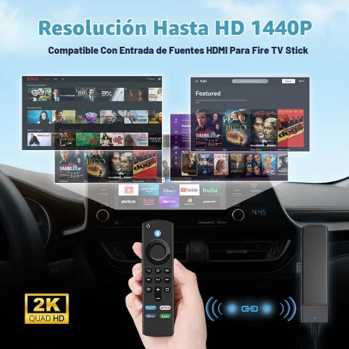Vista 3 de Carlinkit FireDrive Link Pro Convertidor de TV para Coche, Adaptador Inalámbrico CarPlay con HDMI para Streaming de Fire TV Stick, Convierte CarPlay