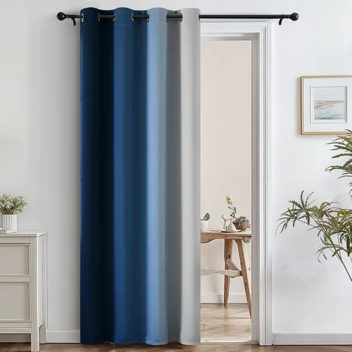 Vista 149 de SimpleHome Cortinas degradadas degradadas para oscurecer la habitación de 36 pulgadas de largo para dormitorio, con ojales y bloqueo de luz Negro