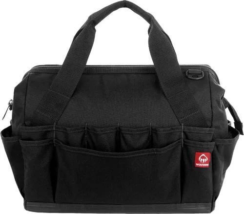 Vista 18 de WOLVERINE Tool Bag Tote Utility Roll Durable Nailhead Nylon, Adjustable Straps, and Versatile Pockets