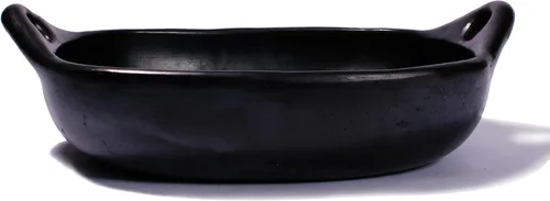 Vista 2 de Ancient Cookware, Sartén cuadrada de arcilla para tostar, grande, 2.5 cuartos de galón