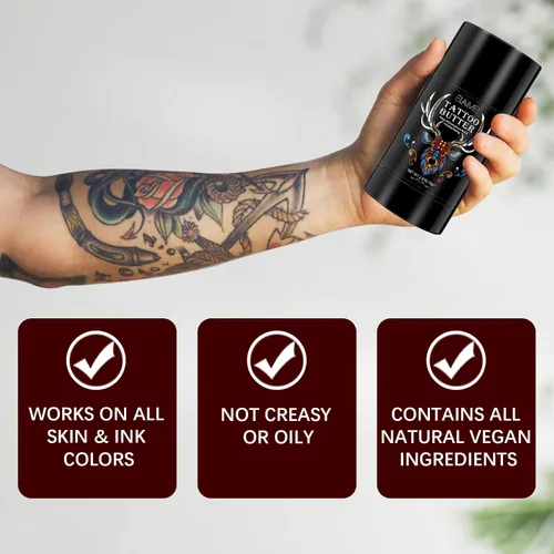 Vista 4 de Tattoo Aftercare Butter Balm, Tatuaje Bálsamo de Color Mejora, Tatuaje Bálsamo Iluminador y Mejoramiento, Tatuaje Cuidado Curativo Bálsamo, Tatuaje