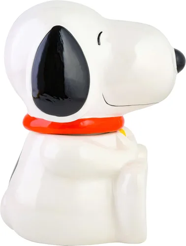 Vista 4 de Peanuts Tarro clásico de galletas Snoopy, recipiente de almacenamiento de cocina de cerámica de 10.7 pulgadas, tarro coleccionable de dibujos