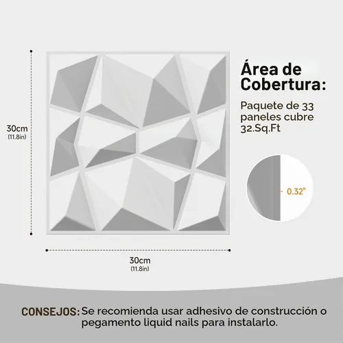 Vista 2 de INMOZATA Los paneles de pared 3D, los paneles de pared texturizados B blanco