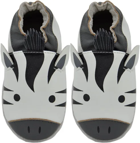 Vista 2 de Zapatos unisex de cuero con suela suave para niños y niñas, botines para cuna