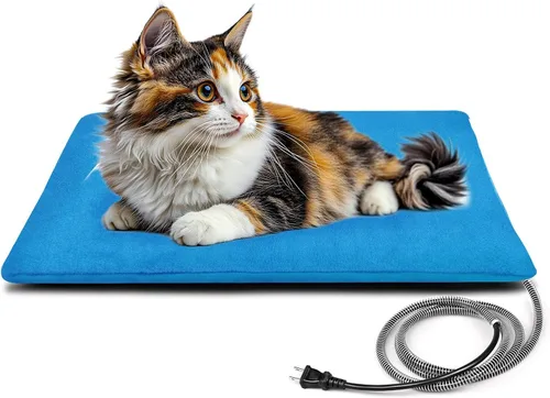 Vista 12 de Almohadilla térmica para mascotas al aire libre para perros y gatos, cama calefactada impermeable para perros y gatos de varios tamaños para Azul