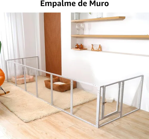 Vista 5 de Clear Acrylic Dog Play Pen Indoor (White, 23.6H, 8)