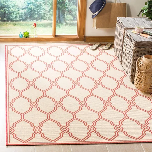 Vista 9 de SAFAVIEH Alfombra lavable para exteriores Linden Collection – Alfombra de pasillo de 2.2 x 8 pies, color crema y aguamarina, no desprende pelusa