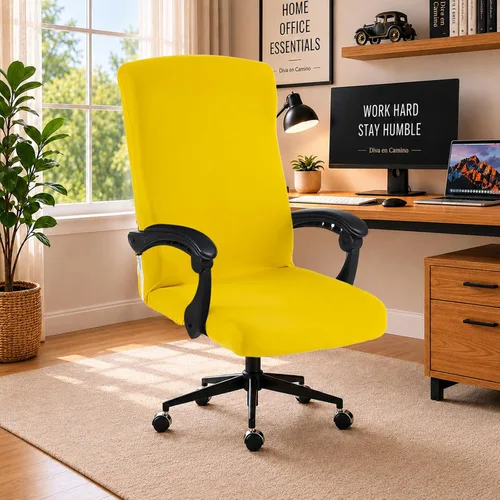 Vista 88 de Fundas elásticas resistentes al agua para sillas de computadora - Protectores lavables para respaldo giratorio y asiento para mascotas - Negro