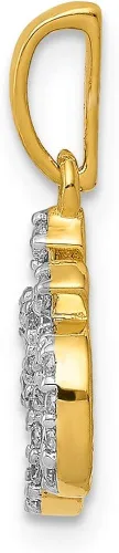 Vista 2 de Colgante Om de oro amarillo macizo de 14 quilates con diamante de 16 quilates