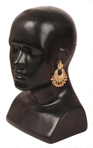 Vista 5 de Touchstone Pendientes de diseño indio de Bollywood en tono dorado antiguo o plateado para mujer.