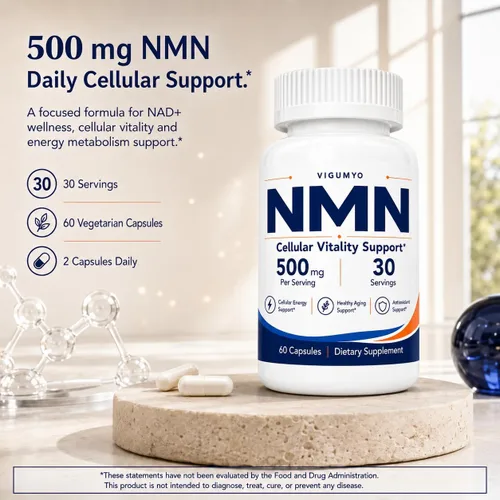 Vista 4 de NMN 500 mg Nicotinamide Mononucleotide, Cellular Wellness Formula, 60 Caps