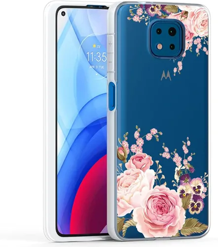 Vista 5 de Funda para Moto G Power 2021 (no compatible con la versión 2020), funda para Motorola G Power, funda transparente y flexible de silicona de goma