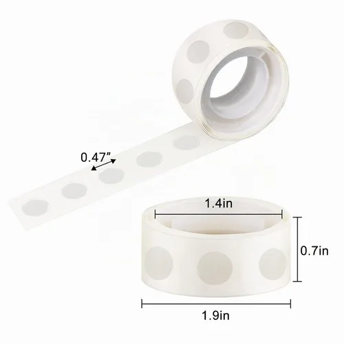Vista 2 de Puntos de pegamento de doble cara, 400 unidades de 0.472 in/0.47 pulgadas, 4 rollos de póster de masilla adhesiva transparente para globos