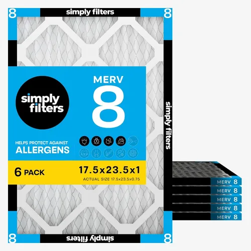 Vista 60 de Simply - Filtro de aire de 8x24x1, MERV 8, paquete de 6, para caldera/aire acondicionado de casa y HVAC (Tamaño real: 19.7 cm x 60.3 cm x 1.9 cm)
