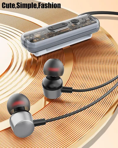 Vista 3 de ZXQ Auriculares Bluetooth con banda para el cuello con clip de solapa con micrófono, clip magnético intrauditivo inalámbrico para deportes Gris