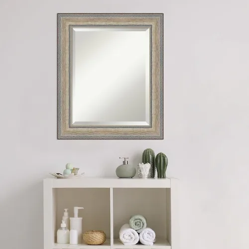 Vista 5 de Amanti Art Bathroom Mirror for Over Sink, Vanity Mirror, Wood Frame, Hangs Horizonally and Vertically, Bathroom Wall Decor, Beveled Edge