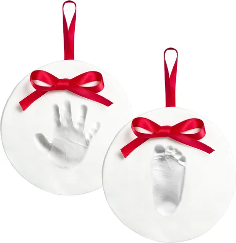 Vista 11 de Pearhead Easy DIY Babyprints - Kit de adornos de huellas de bebé con cinta, color azul (paquete de 2)