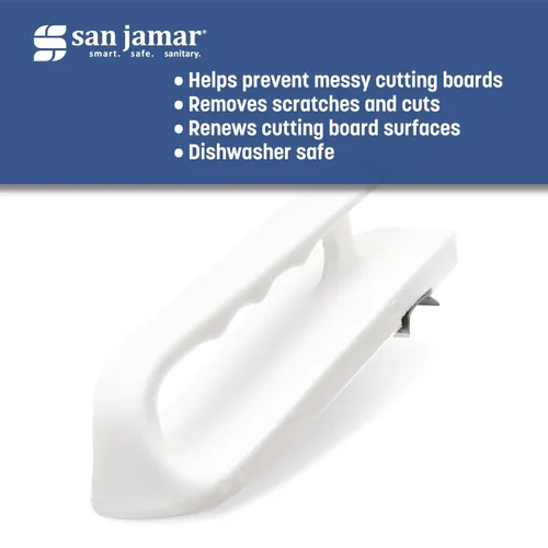 Vista 8 de San Jamar - Tabla de cortar con mango ranurado para cocina y restaurantes, plástico, 6.5 x 2.5 pulgadas, color blanco