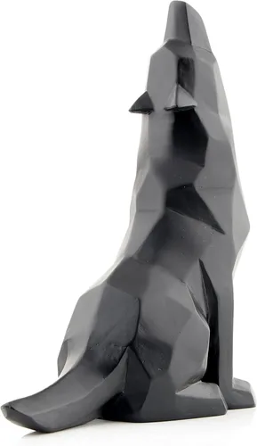 Vista 8 de Figura de lobo aullando negro para decoración del hogar, 5.8 pulgadas de alto
