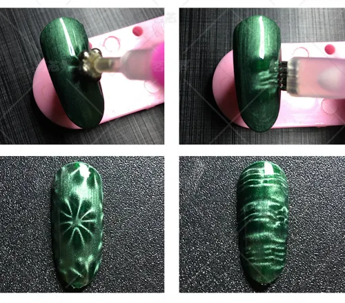 Vista 6 de 3D Nail Art Cat Eye Gel Magnet Stick Manicura Magnética Pen Herramientas 5 Unids