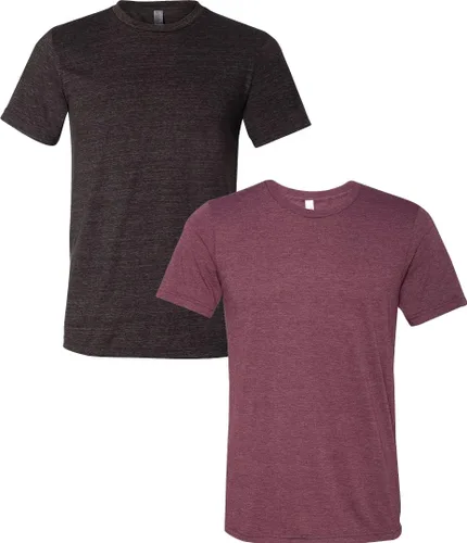 Vista 105 de Bella Canvas 3413c para hombre (1) Triblend verde + (1) Triblend rojo